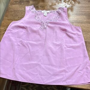 Roaman's lace tank top , camisole size 18W. Lavender/ pink